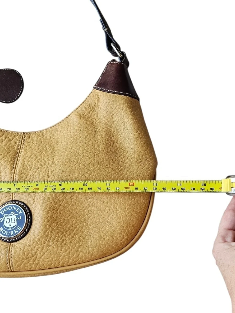 Vintage Dooney & Bourke Pebbled Leather Crescent Hobo Bag Yellow Y2K